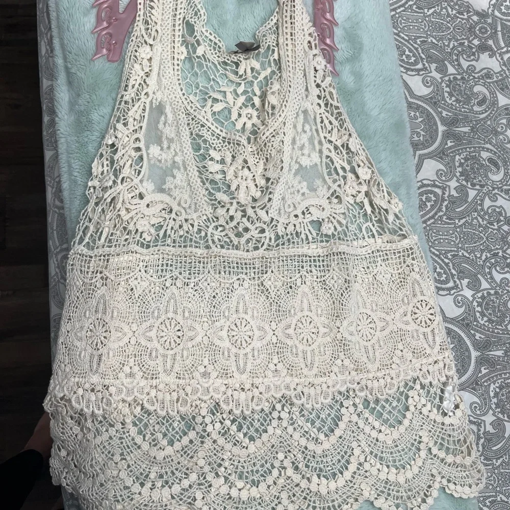 Dynamite Cream Crochet Lace Top - Picture 5 of 7